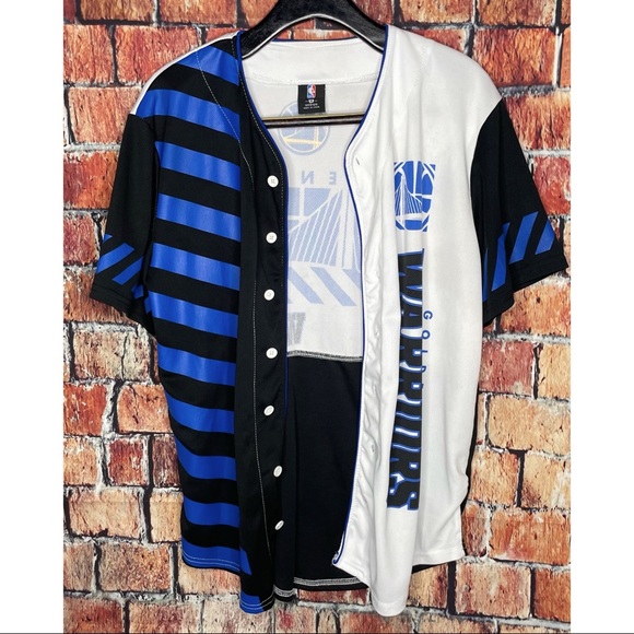 Golden State Warriors #46 NBA Baseball Style Jersey Shirt Medium Button Front - Picture 4 of 4